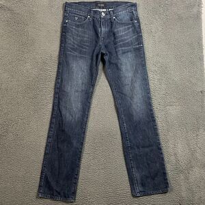 Guess Jeans Mens 32x30 (Fits 32x34) Blue Lincoln Slim Straight Fit Dark Wash